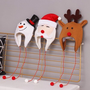 Unisex Winter Hat Cute Kid's Christmas Hat Deer Snowman Santa Ears Christmas Party Ear Protection Caps Boy Girl Sports