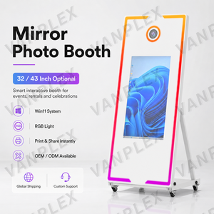 Professional Magic Mirror Photobooth 65 Inch Touch Screen Photo Booth Machine with Camera Printer Options for Events Parties