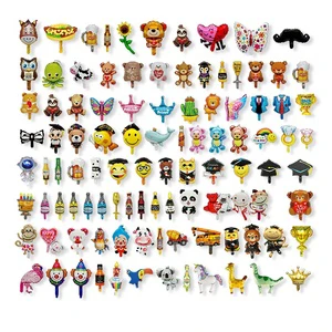 Wholesale Aluminum Film Cartoon Ballons Globos Kids Decoration Helium Mini Mylar Stick Foil Balloons Baby Balloon