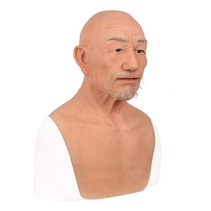Realistic Silicone Male Mask With Hair and Old Man Full Face Mask Face for Crossdresser Cosplay Costume Party