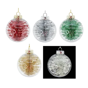 Hot Selling Clear Pet Ball Christmas Ornament Inside Glitter Ball for Festive Tree Decorations