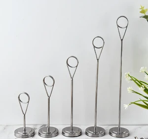 High Quality Modern Stainless Steel Table Numbers Holder Round Shaped Hotel Restaurant Wedding Table Sign