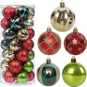 Wholesale New Style Christmas Ball Tree Decoration Ornaments Bulk Tree Ornament Sublimation Indoor Ball for Kids Christmas Gift