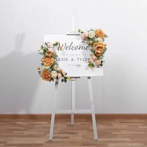 New Wedding Welcome Sign Water Sign Flower Indicator Sign Floral Guideposts Put Simulation Silk Flower Floral Wedding Props