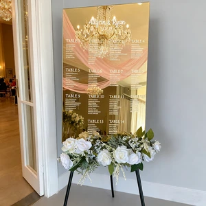 High-end Luxurious Gold Acrylic European Style Eco-Friendly Wedding Tag Decoration Welcome Sign Large Seating Stand Custom Size