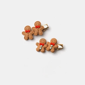 New Cute Gingerbread Man Hair Accessories Christmas Hair Clips Hairband Hairgrips For Girls Gingerbread Man Hair Decoration