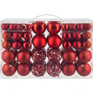 Yiwu Factory Direct Sale High Quality PVC Red Christmas Ball Set 100pcs Indoor Decor Hot Sale with Box Packaging Bola De Navidad