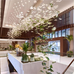 ANNO Luxury Business Center Ceiling Green Glass Flower Pendant Light Chandelier