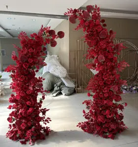 High Level Flower Arch Red Wedding Flower And Arch Flower Arch Red Rose Ornamental Wedding Decor