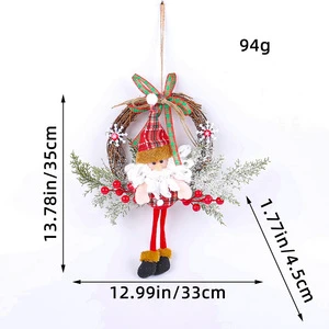Handmade Christmas Decor Festive Snowman & Reindeer PVC Wall & Door Hanging Flower Wreaths Multiple Styles