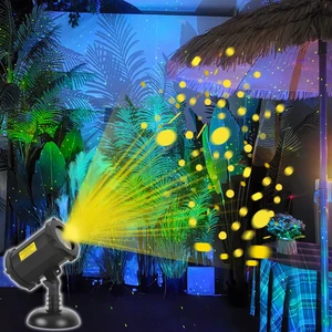 2025 Wholesales 3D Vivid Yellow Laser Firefly Projector Garden Light Romantic Wedding Light Holiday Christmas Deco Light