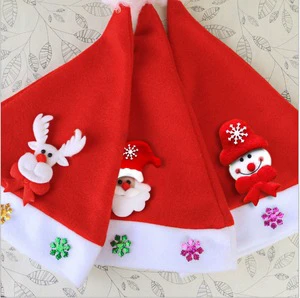 JQ Wholesale High Quality Non-woven Fabric Santa Hats for Adults & Children-Party Supplies Eco-Friendly Christmas Decor