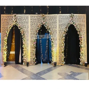 Exquisite Event Wedding Metal Arches Decor Amazing Arch Design Metal Frame Wedding Gate Shiny Gold Wedding Backdrop Arch Stand