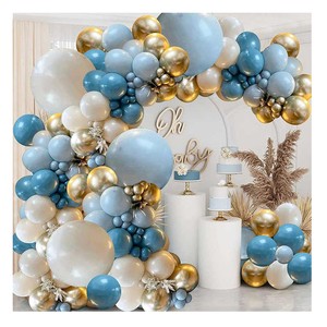 Wholesale Mariage Wedding Happy Birthday Party Decoration Ballon Balloons Blue Metallic Gold Balloon Garland Set