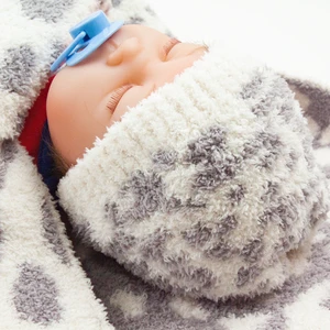 Custom Solid Plain Plaid Luxury Designer Warm Soft Babi Beanie Knit Newborn Winter Baby Hat For Outdoor