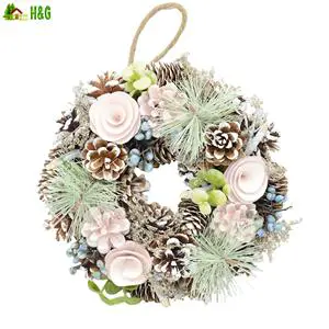 Artificial PVC Eco-friendly Winter Window Wreath for Home Christmas Decorations