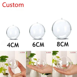 Christmas Transparent Ball Plastic Christmas Trees DIY Open Ball Box Bauble Ornament Gift Present Party Home Decoration Custom