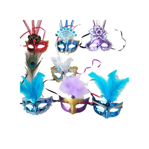 Luminous Mask Masquerade Party Christmas Halloween Party Feather Mask butterfly Cartoon Face Mask