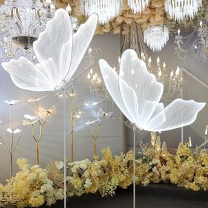 Wedding Butterfly LED Floor Lamp Adjustable Height Romantic Ceiling Light Hanging White Wedding Decoration Light Fixture