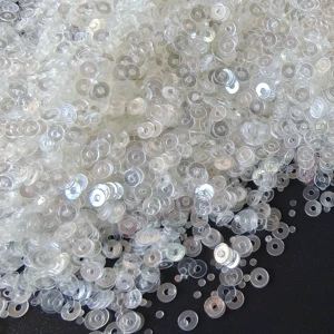 Hotsale White Transparent Round GRS & OEKO Sequins for Craft, Embroidery & Textile Industry