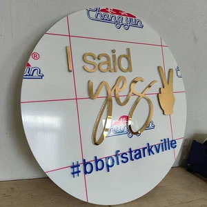 Birthday Party Baby Shower Decoration Circle Engagement Wedding Welcome Sign Custom 3D Acrylic Round Wedding Signs