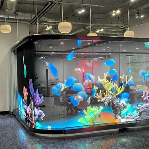 Custom Transparent LED Video Wall for Office Building Signage with IP65 Waterproof Customizable Sizes LED/Neon Light Source