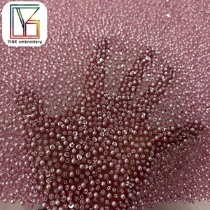 Glitter Tulle Best Quality Red Beaded Lace Dress Sequin Fabric Bridal Wedding Beaded Lace Fabric