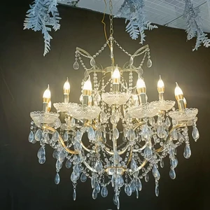 New wedding prop chandelier iron art electroplated wedding chandelier wedding venue decoration stage decoration light