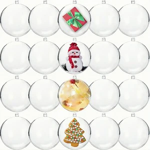 Wholesale Shatterproof High Quality Transparent Acrylic Plastic Round Hanging Balls for Christmas Tree Ornaments Festival Decor