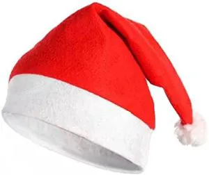 Factory Directly Sells Custom Holiday Party Decorated Red Non-Woven Soft Santa Hat for Children Adults