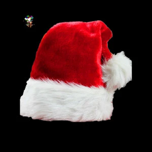 Quality Red and White Colors Plush Father Christmas Party Santa Hats HPC-1840