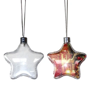 High Transparency Plastic PC Xmas Ball & Tree Ornaments Sublimation Blanks Double Sided Custom Star Snowflake Craft Decor