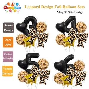 Bulk Sourcing Leopard Print Bow Foil Balloon Set Retro Girl Style Wholesale Party Balloon Combo For Girls Birthday Party Decor