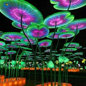 JFL-11 Playground Christmas Outdoor Chinese Lotus Flower Silk Lantern For Festival Display