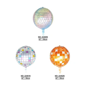 Bulk Wholesale 4D Sphere Foil Balloons 22 Inch Metallic Helium Balloons for Disco Event Party Decoration Outdoor Celebration
