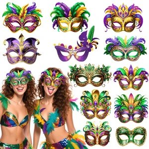 Cross-Border Brazilian Carnival Paper Masks-UV Printed Eco-Friendly Reusable for Festival Dance Performance Party-Wholesale