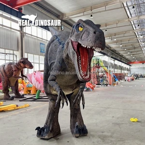 Realistic Life Size Robotic Velociraptor Dinosaur Costume With Metal Frame For Indoor Shows
