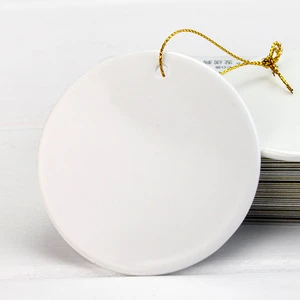 Hot Selling Customized Blank Sublimation Christmas Tree Ornaments Round Shape Sublimation Ceramic Ornament Blanks Christmas Ball
