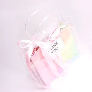 Fancy Art Paper Gift Bag with Ribbon for Weddings and Parties Candy-Colored Wedding Party Favor