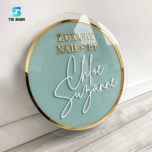 Customized Acrylic Backlit Sign With 3D Raised Channel Letters Company Business Name Lighted Sign Beauty Salon Illuminated Sign