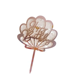 Skytop New Creative Birthday Gold Love Acrylic Cake Topper Party Baking Decoration Supplies