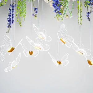 Beautiful butterfly Led Lights Hall Hanging Ceiling Wedding Prop Stage Party Events Decoration for Church Photos Decorative