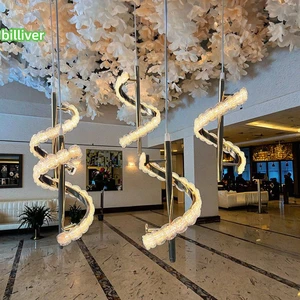Wedding decoration props elegant fabric lighting luminous decorative chandeliers hotel wedding hall setup decorative lights
