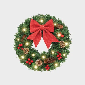 New Christmas Wreath Decoration Realistic Flower Wreath for Window Display Hanging on the Door for Christmas Decoration