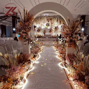 ZKAI 3d Wedding Stage White Arch Backdrop White Acrylic Gate Arch Backdrop for Wedding Party Decor