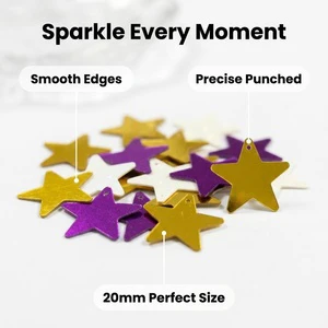 20mm Star Shaped Loose Sequins Paillettes Spangles Abrasion & Heat Resistant for Decoration Craft DIY Party Custom Colors Bulk