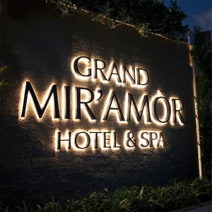 Custom Outdoor Led Building Signage Advertising Backlit Metal Letter Sign for Hotel Spa