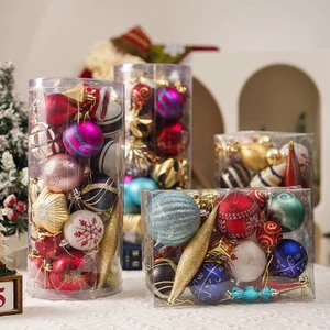 Premium Quality Christmas Tree Ball Set with Reflective Laser Pigment for Holiday Home Decoration Silk Screen Print