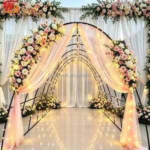 Durable Easy Install Iron Arch Aisle Entrance for Wedding Ceremony Custom Wedding Backdrop Stand for Event Stage Decor