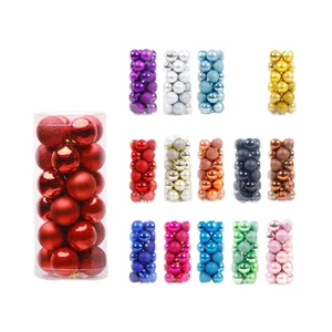 PVC Christmas Ball Ornaments for Holiday Wedding or Party Decor Hanging Pendant Tree Balls DIY Usage 24 Packed in Boxes